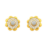 22k Yellow Cubic Zirconia Stud Fancy Earrings with gold weight of 6.84g